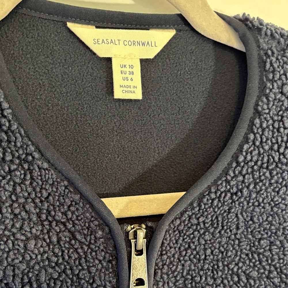 Seasalt Cornwall Navy Fleece / Sherpa Vest